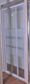 باب زجاجي مخصص دش ، 3Pcs دش زجاج الأبواب المنزلقة مع رسمت الأبيض الشخصي