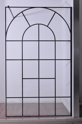باب دش زجاجي أسود منزلق من الفولاذ المقاوم للصدأ مقاس 6 مم 1200 × 2000 مم