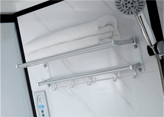 كبائن الاستحمام علبة بيضاء أكريليك ABS 1600 * 1200 * 2150 مم من الألمنيوم الأسود