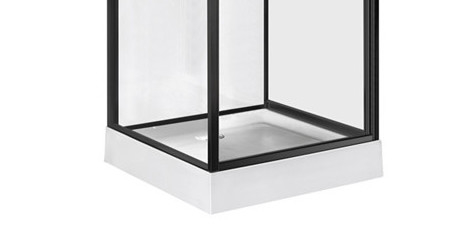 باب محوري مربع 4 مم مقصورة زجاجية شفافة مع صينية أكريليك بيضاء