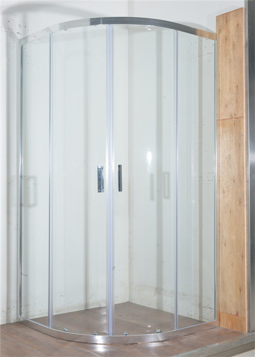 محفظة حمام زاوية منحنية ، 900x900x1900mm محفظة حمام و حمام من الألومنيوم الكروم